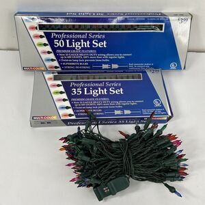 Vtg 185 Christmas Lights Multicolor Professional Series 22 Gauge Miniature